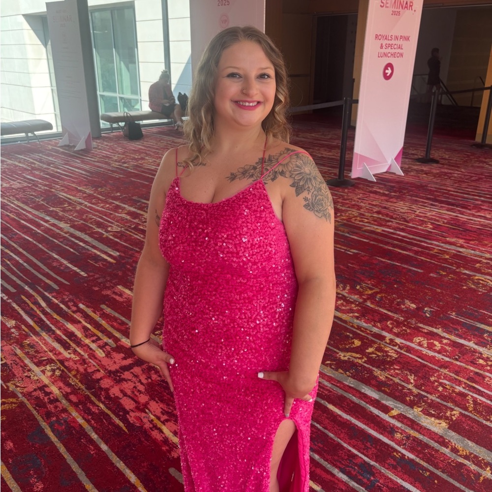 Amazon Fuchsia Sequin Prom Dress